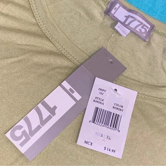 1775 Green Soft Pull Over Tee NWT Size XL ❤️ - Picture 8 of 8